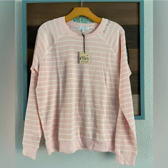 NWT PJ Salvage Blush Pink White Striped Shine Bright Thermal - Picture 1 of 6